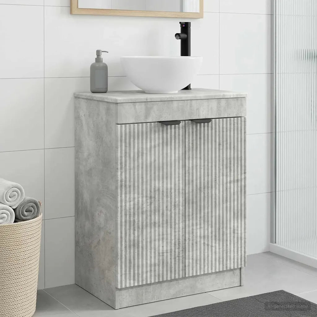 Mobile da bagno con lavabo Grigio Cemento 54 x 35 x 83 cm 890141