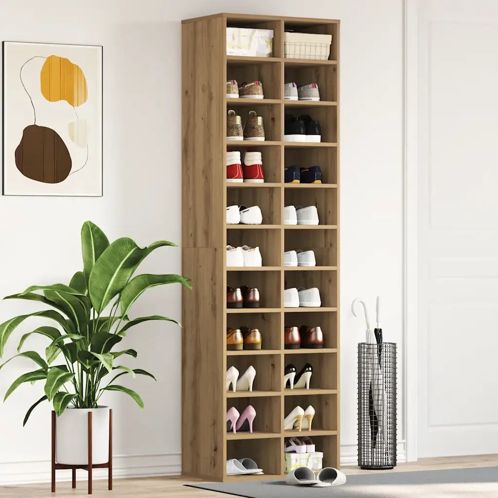 Scarpiera | Mobile per scarpe Rovere Artigianale 54x34x183 cm in Legno Multistrato
