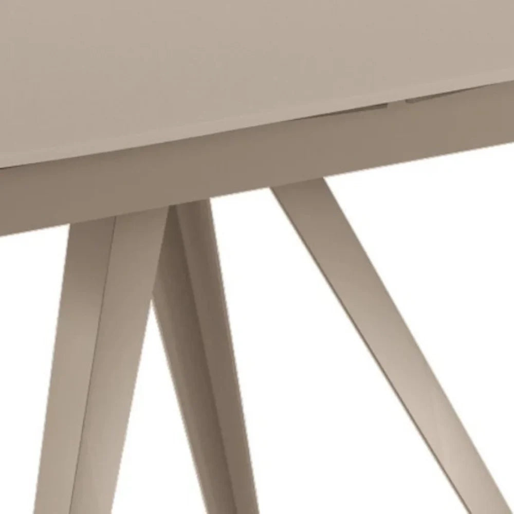 Tavolo da pranzo allungabile in vetro temperato tortora Float 120-180x90 cm fino a 8 posti | Duzzle