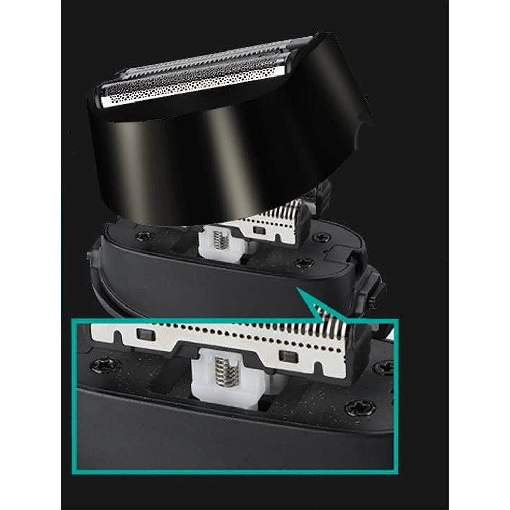 Trade Shop - Rasoio Elettrico 3 Lame Ipx7 Impermeabile Usb Ricaricabile Indicatore Led V-380 -