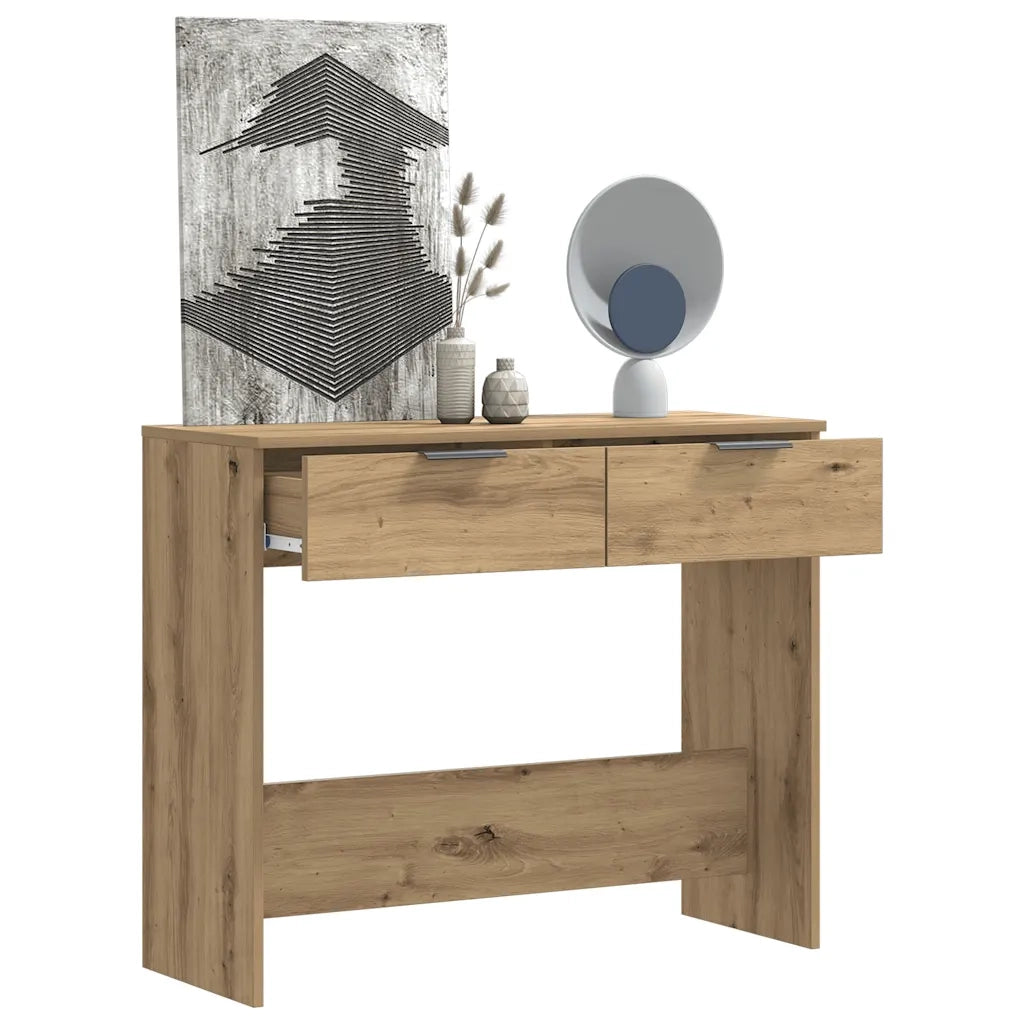 Tavolo Consolle Rovere Artigianale 90x36x75 cm in Truciolato 856946