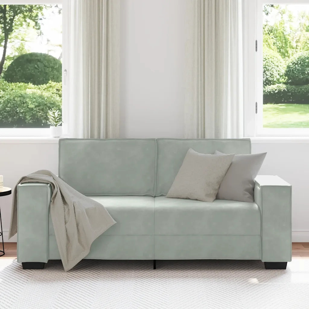 Divano a 2 Posti Grigio Chiaro 180x78x84 cm in Velluto 4105020