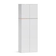 Armadio alto Viktor Bianco/Rovere artigianale 68 x 188.6 cm con 8 scomparti chiusi Vicco