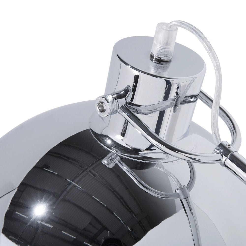 Lampada da Terra Colore Argento Metallo 155 cm Paralume Orientabile Industriale