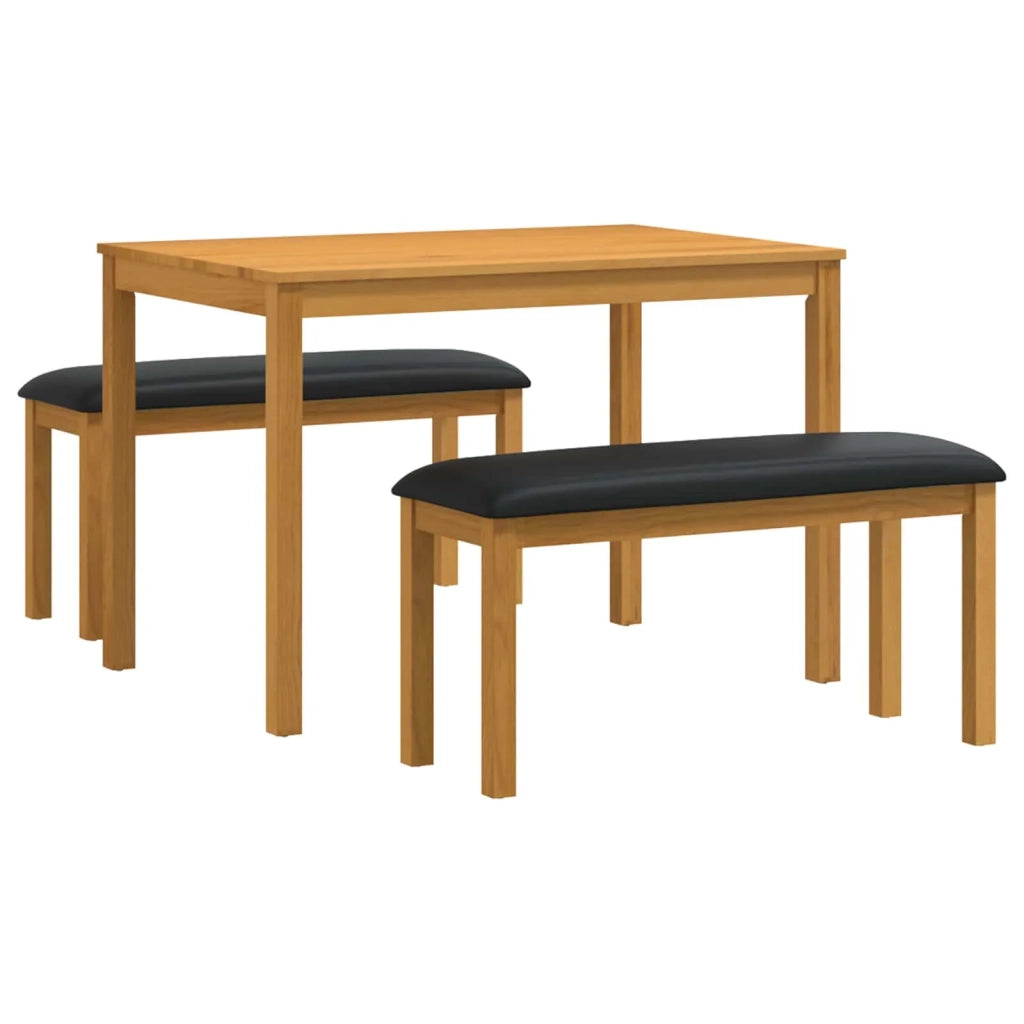 Set da pranzo 3 pz Nero Legno di Quercia Massello 3430274