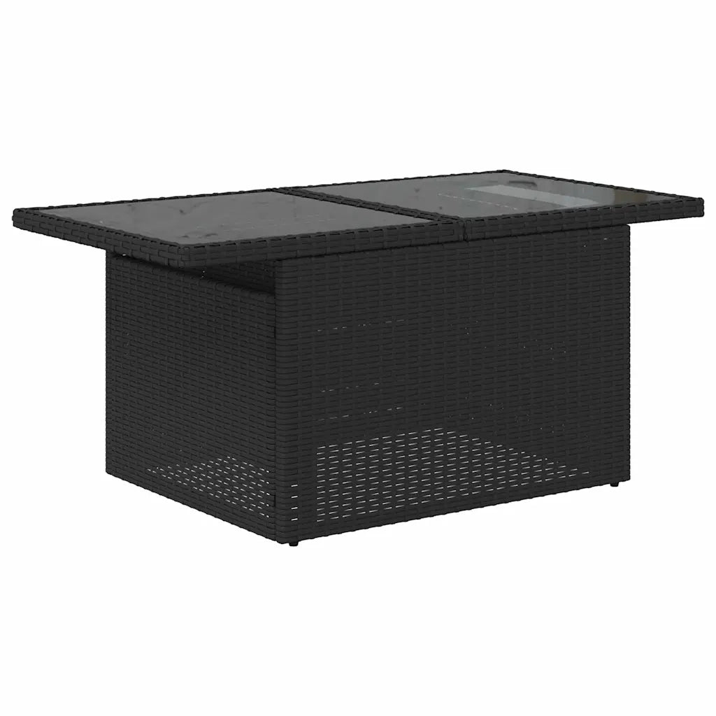 Set Divano da Giardino con cuscino 7 pcs Nero Poly Rattan 3359874