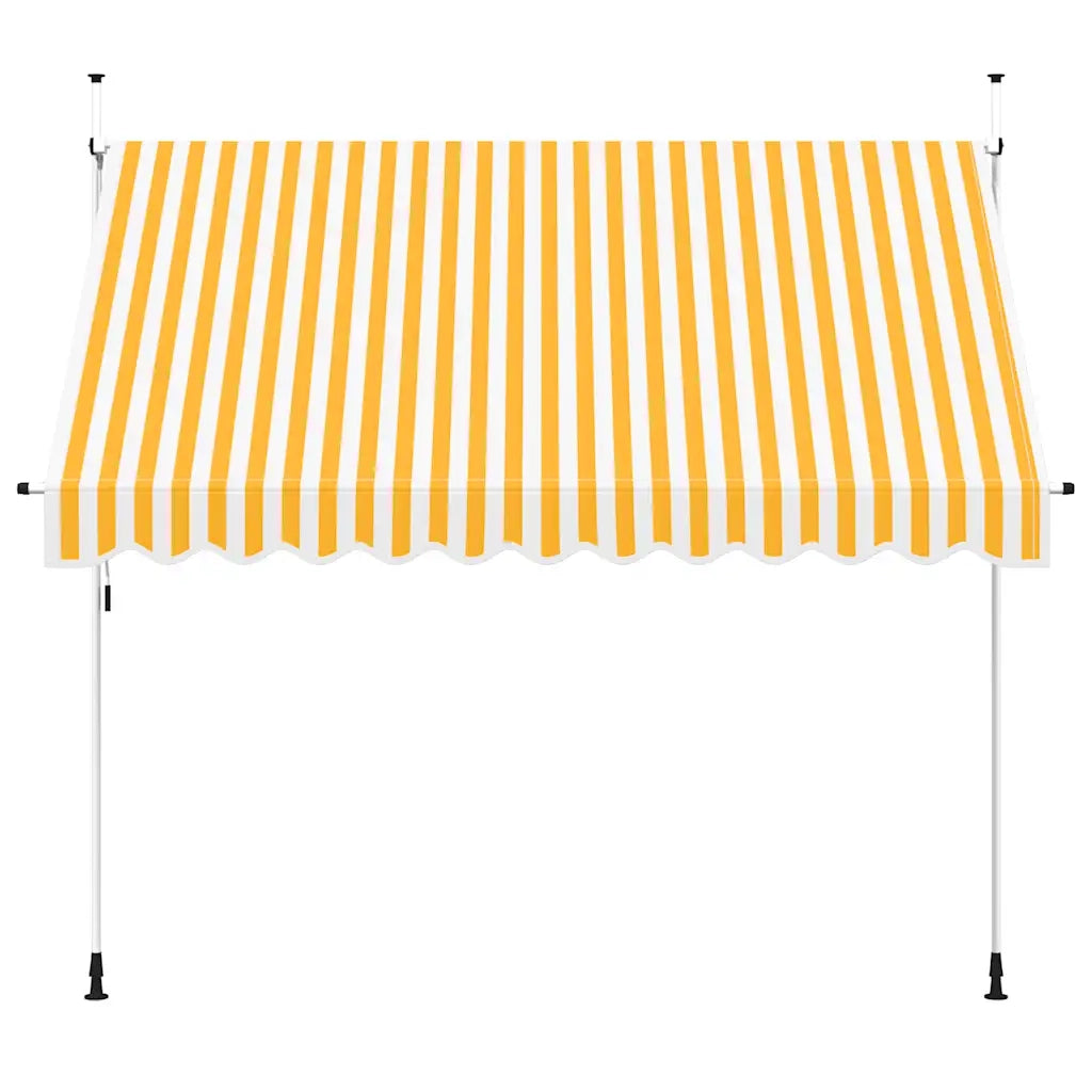 Tenda da Sole Retrattile Manuale 300cm Strisce Arancione Bianco cod mxl 7355