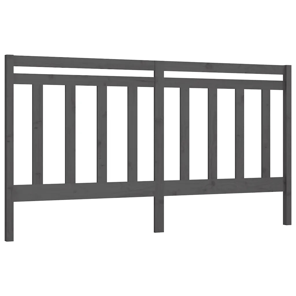 Testiera | Testata per Letto Grigia 206x4x100cm in Legno Massello di Pino