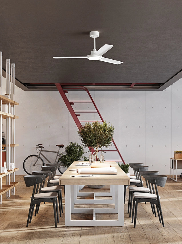 Ventilatore da Soffitto con Luce LED Integrata, Motore DC 30W, Diametro 132 cm, Bianco, Telecomando Incluso, 6 Velocità, Timer - Perenz