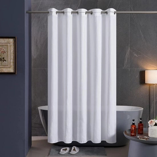 Gordiglio Anti Schimmel Stoffa in Poliestere Impermeabile Bianco Per Doccia Tela Lavabile per Vasca da Bagno o Bagno 120x180cm.