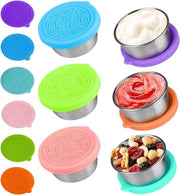 Contenitori per salse - 6 pezzi - 50ml piccoli contenitori in acciaio inossidabile - contenitore per alimenti - mini contenitore per salse - tazza per salse mini riutilizzabile - scatola per snack