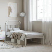 Giroletto con Testiera-Struttura Letto con testiera Metallo Bianco 90x190 cm 206719