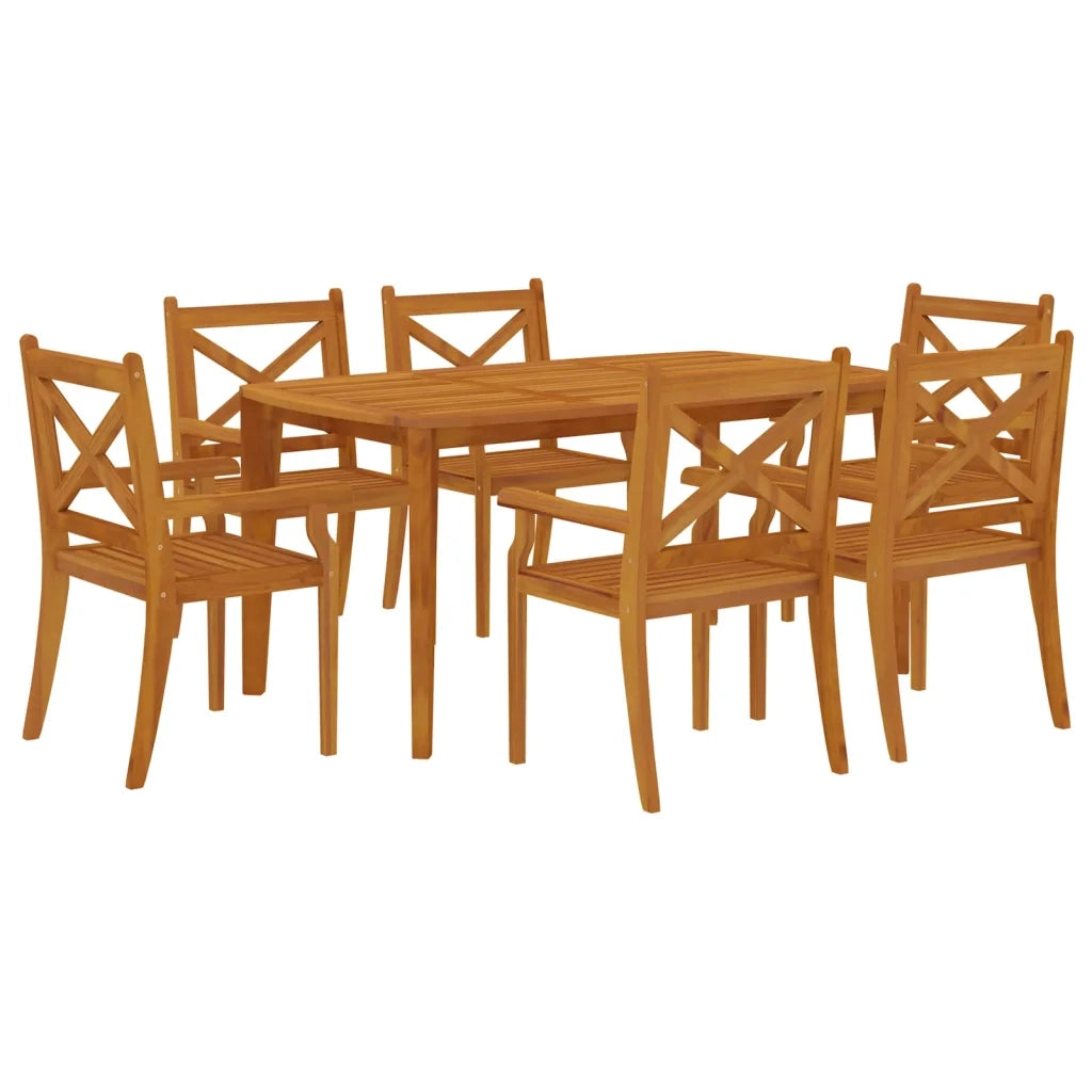 Set da Pranzo per Giardino 7 pz in Legno Massello di Acacia 3058004