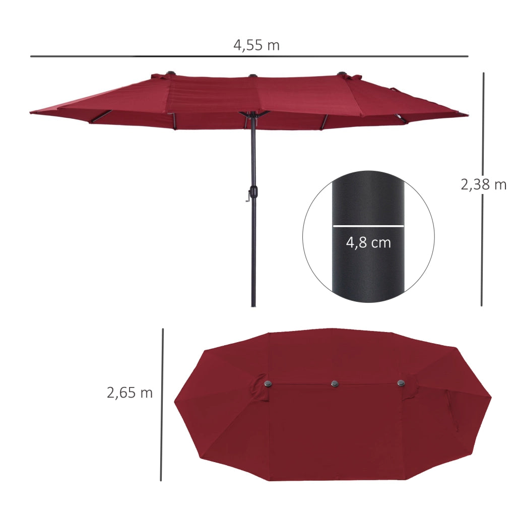 Parasole da giardino rettangolare ¨C zephmum ¨C Bordeaux, acciaio, 4.6x2.7x2.4 m