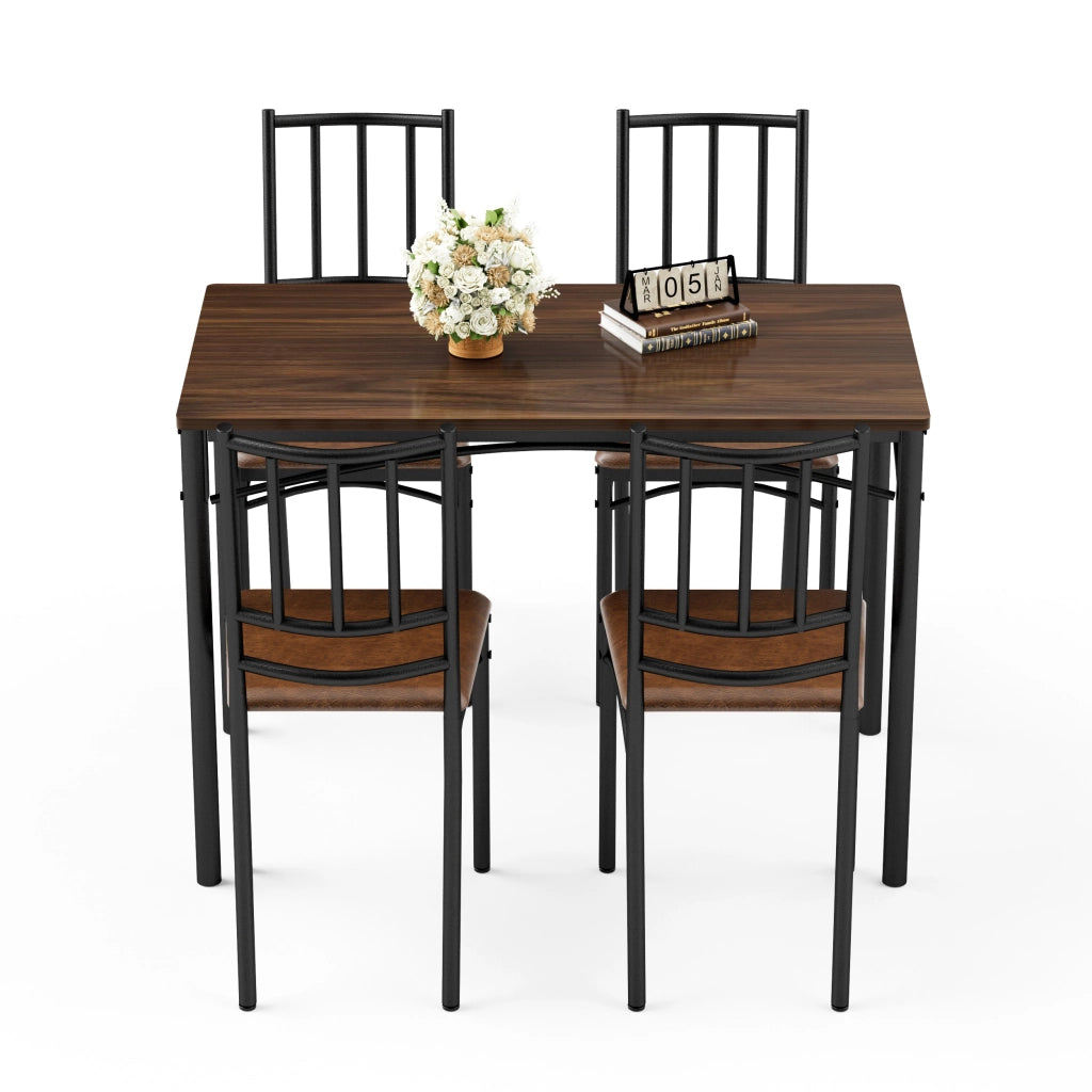 Tavolo da Pranzo con 4 Sedie ¨C MINIMAL ¨C Noce, 110x60x76.5 cm