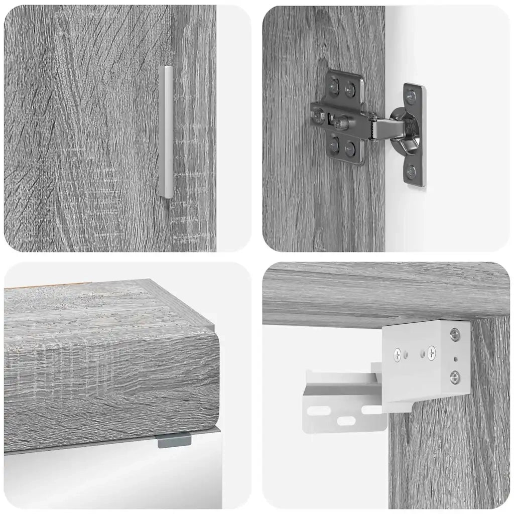 Set di mobili per il bagno con lo scaffale TULUM Grigio Sonoma