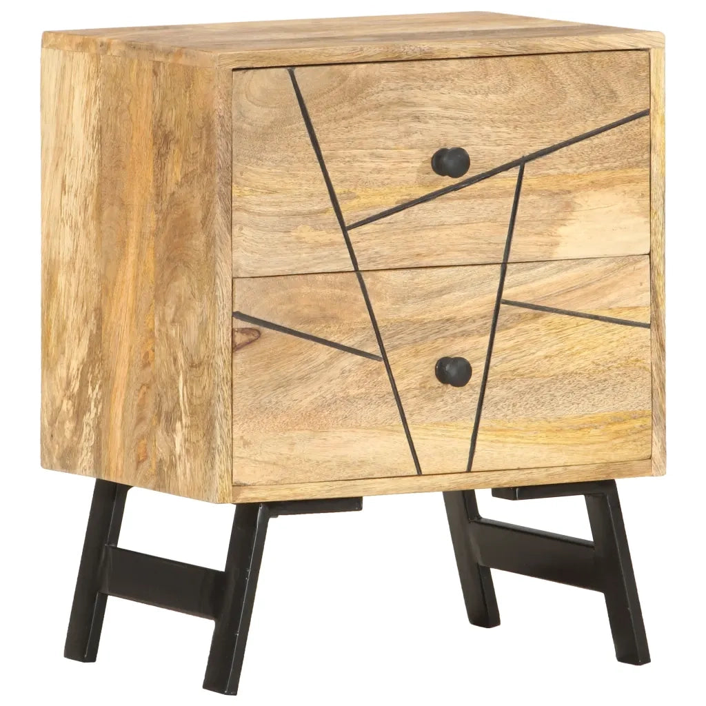 Comodino 40x30x50 cm in Legno Massello di Mango cod mxl 56617