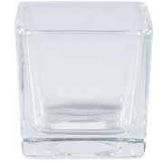 Trade Shop - Vaso Cubo 10x10x10 Cm Cristallo Vetro Candele Confetti Porta Fiori Porta Pianta -