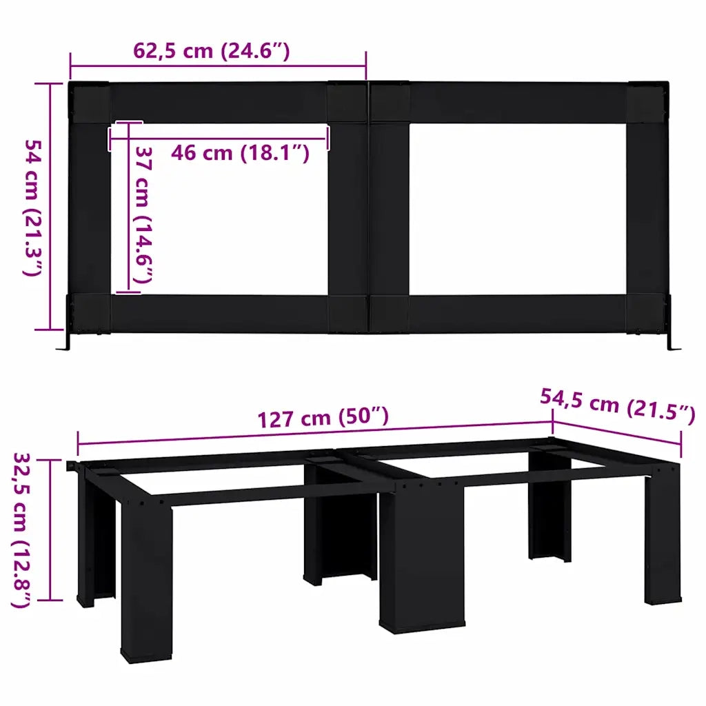 Pedestallo per Lavatrice 2 pz Nero 127 x 54,5 x 32,5 cm CFW2042017