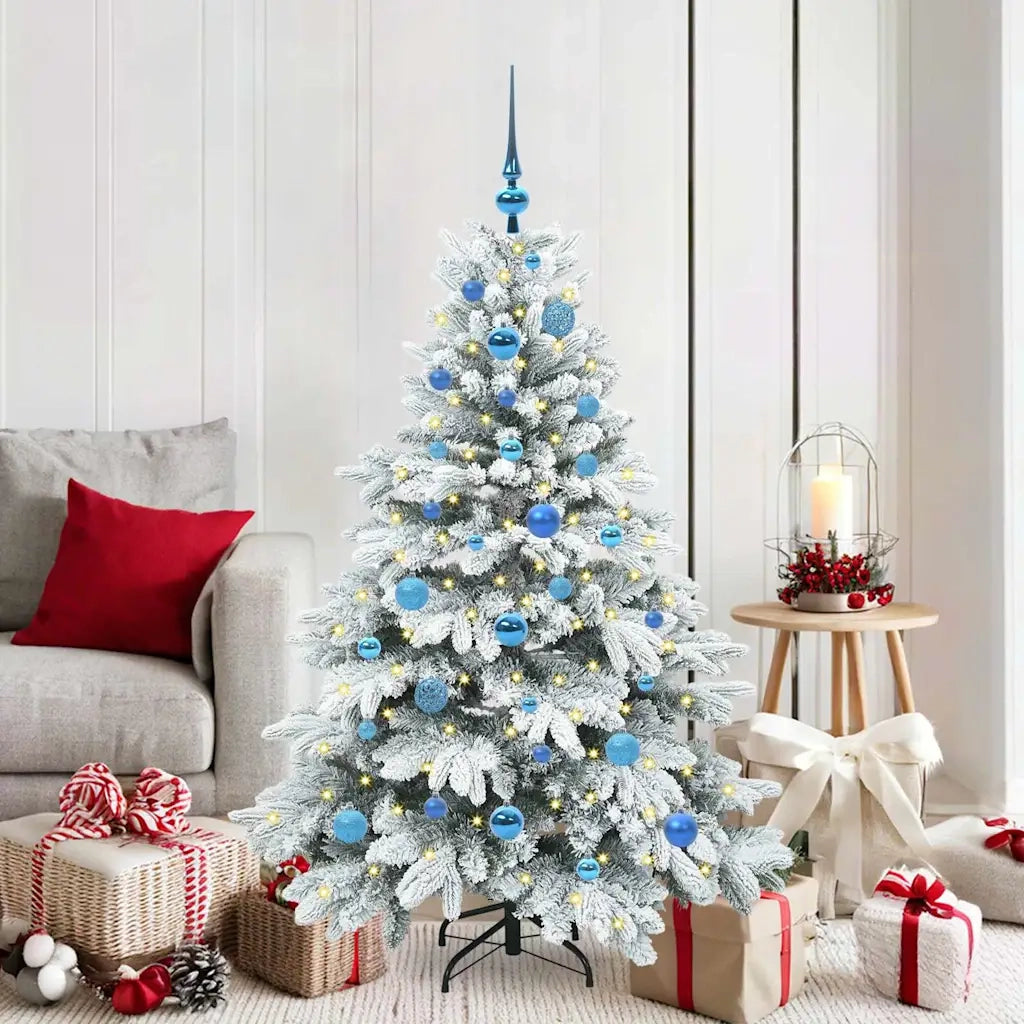 Albero di Natale | Decorazioni natalizie artificiale con 150 LED Bianco 150 cm PE e PVC
