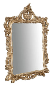 Biscottini SPECCHIERA DA PARETE IN LEGNO FINITURA FOGLIA ARGENTO ANTICO MADE IN ITALY