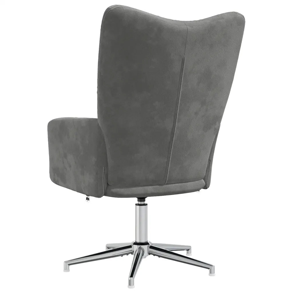 Poltrona | Sedia Relax Grigio Scuro in Velluto