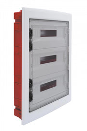 Centralino da incasso 54 moduli con portello fumé e telaio estraibile, bianco, 460x685x80 mm, ideale per installazioni elettriche domestiche e professionali
