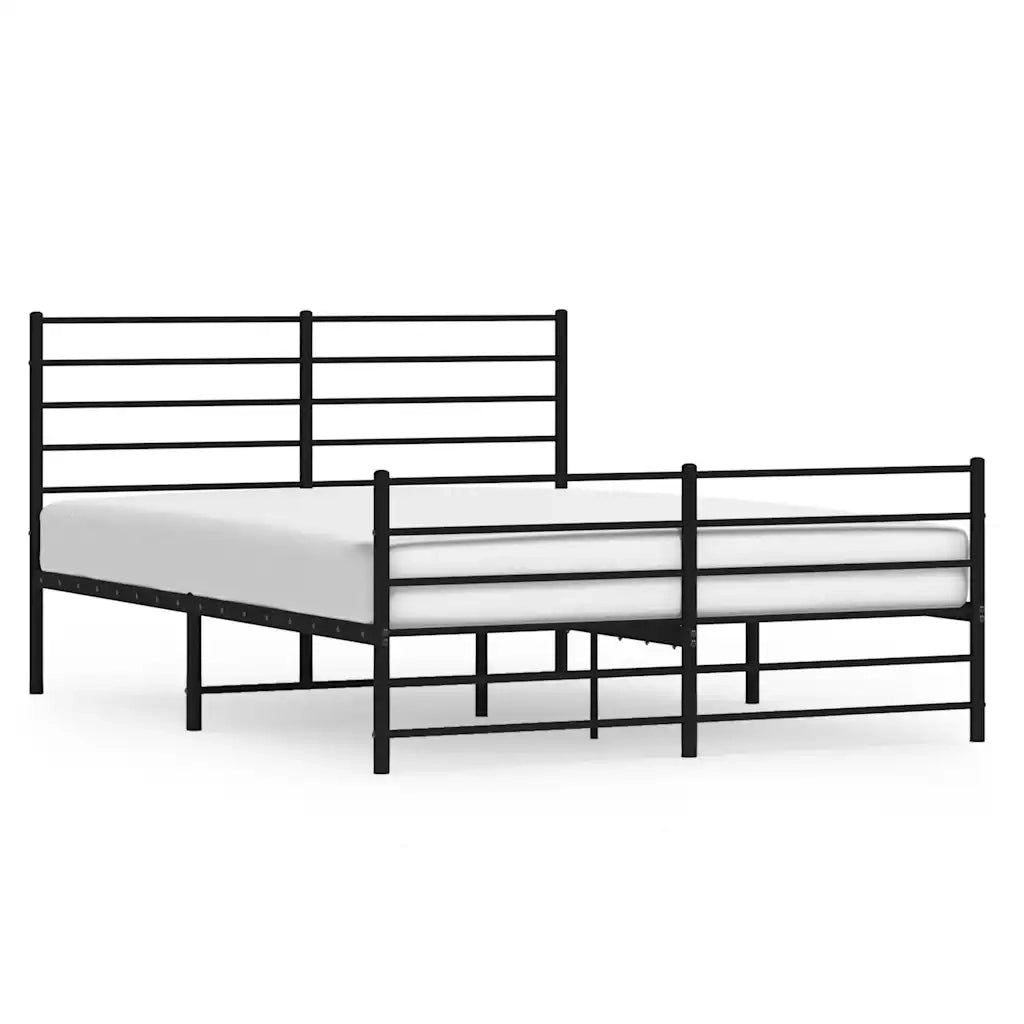 Giroletto con Testiera e Pediera Metallo Nero 160x200 cmcod mxl 103910