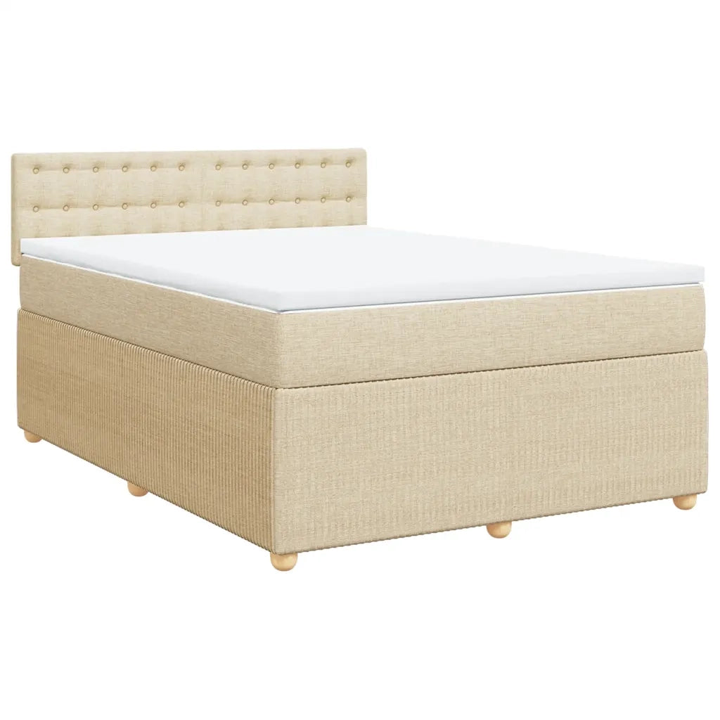 Giroletto a Molle con Materasso Crema 140x200 cm in Tessuto 3287498
