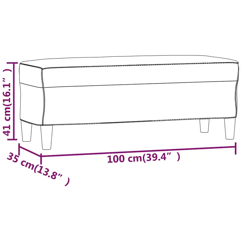 Panca Grigio Scuro 100x35x41 cm in Tessuto CFW1203363