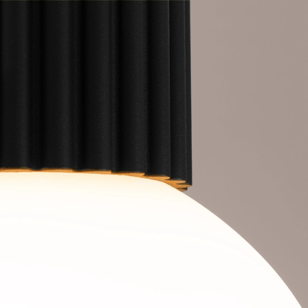 Spot soffitto nero rigato sfera vetro G9 IP44 SFERA