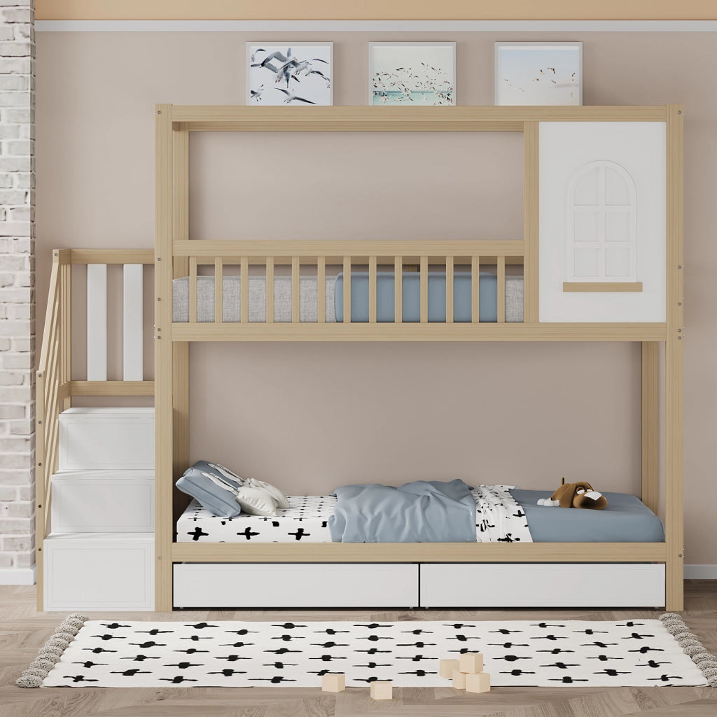 Letto a castello funzione sicurezza legno 90x200 cm