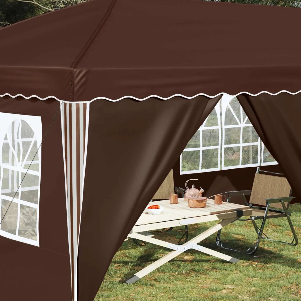 Tenda per feste a pop-up-Gazebo 575 x 288 x 245 cm Marrone