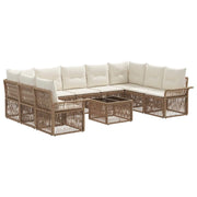 Set Divano da Giardino 10 pcs Beige polyrattan