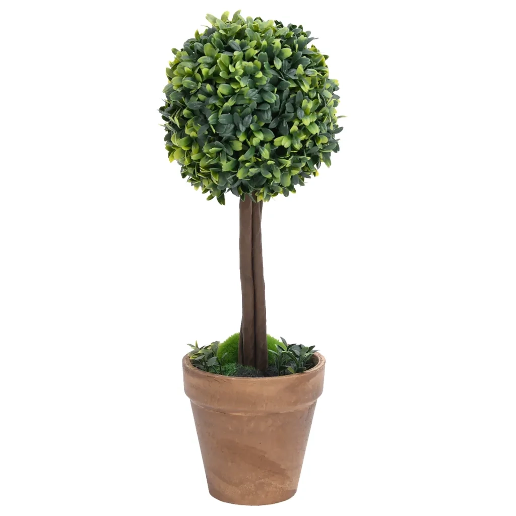 Piante di Bosso Artificiale 2 pz a Sfera con Vaso Verde 56 cm CFW8801597