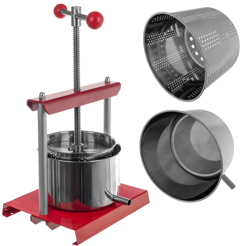 Pressa KADAX per frutta, mosto, verdura, vino, liquori, sidro, succhi, manuale, robusta, 6 litri