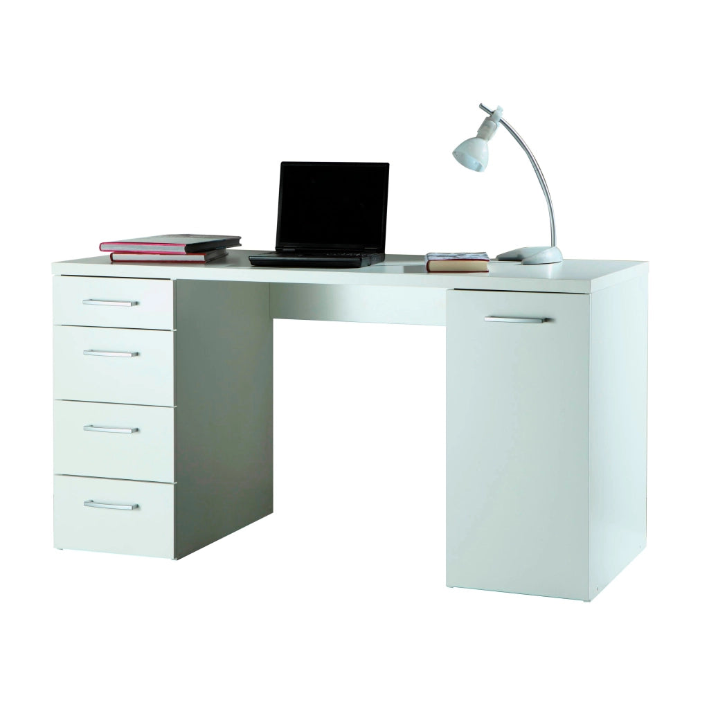 SCRIVANIA MONETA 139X60XH74CM BIANCA CON 1 ANTA E