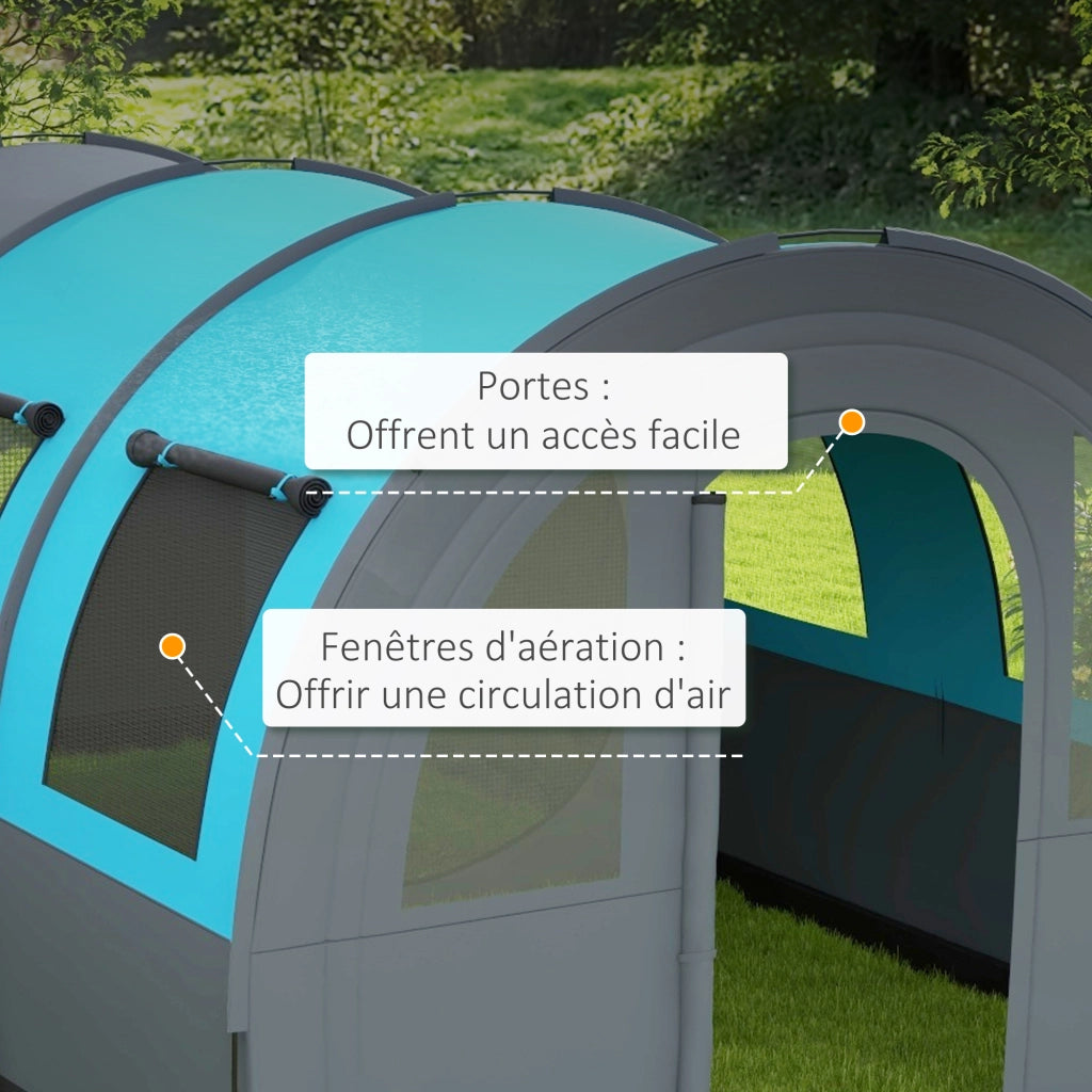 Tenda da campeggio 3 posti ¨C zephmum ¨C Grigio, Impermeabile, 480x260x200 cm