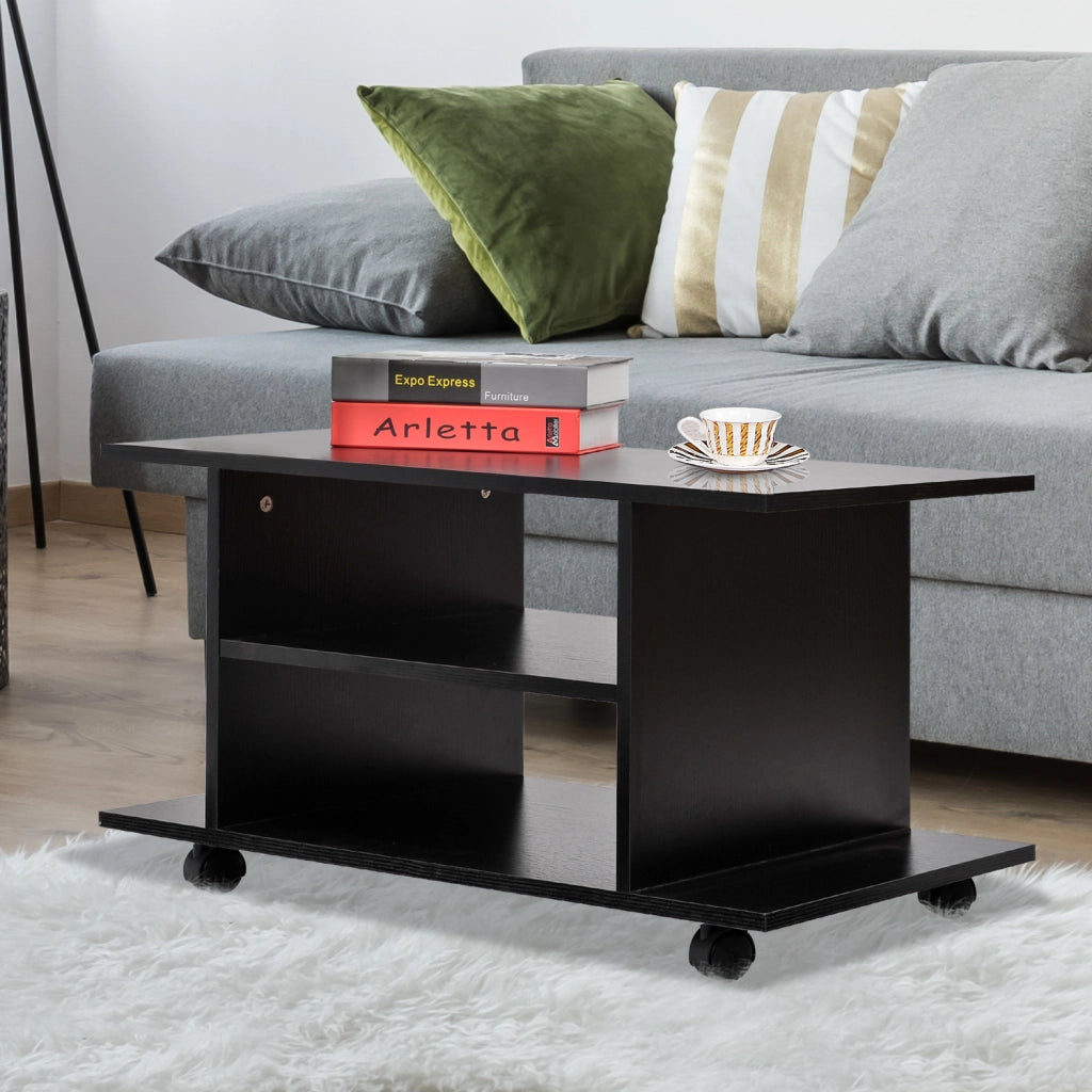 Mobile TV con ruote ¨C Minimal ¨C nero 80x40x40 cm