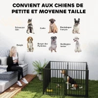 Cancelletto per Cani da 8 Pannelli, Recinzione Portatile Pieghevole, Sicuro, Nero