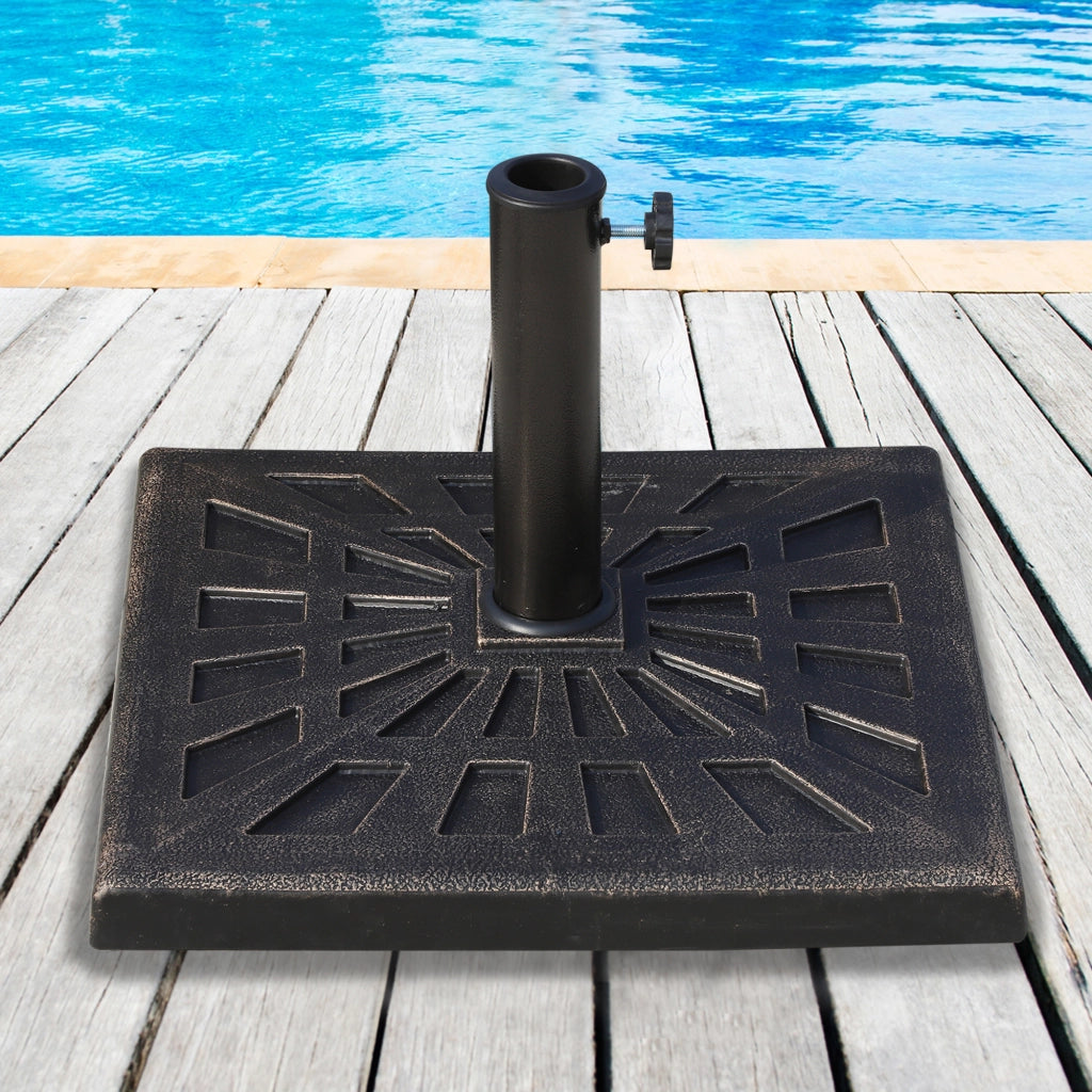 Base per Ombrellone Quadrata in Resina Bronzo ¨C zephmum ¨C Bronzo 47x47x32 cm 15 kg