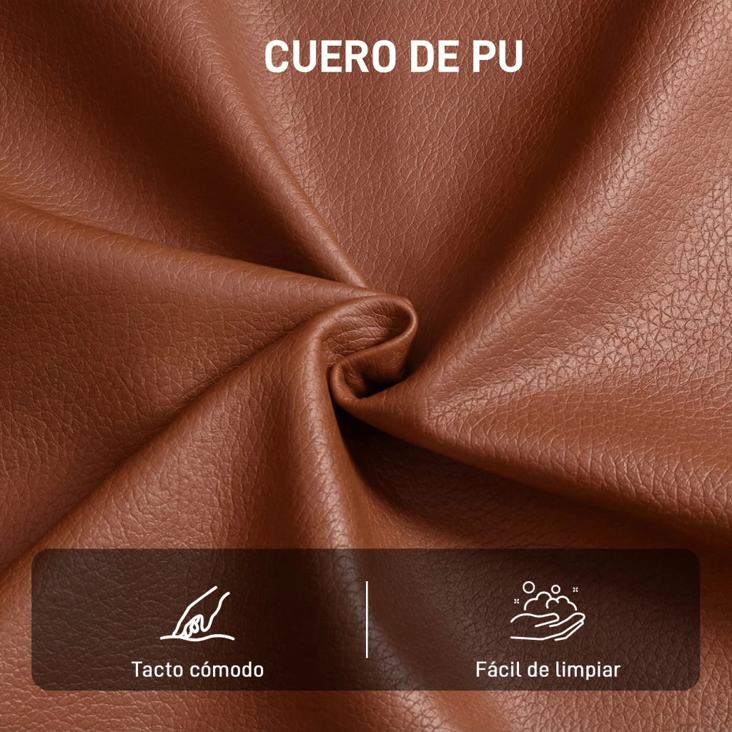 Poltrona imbottita in similpelle ¨C zephmum ¨C marrone con gambe in metallo