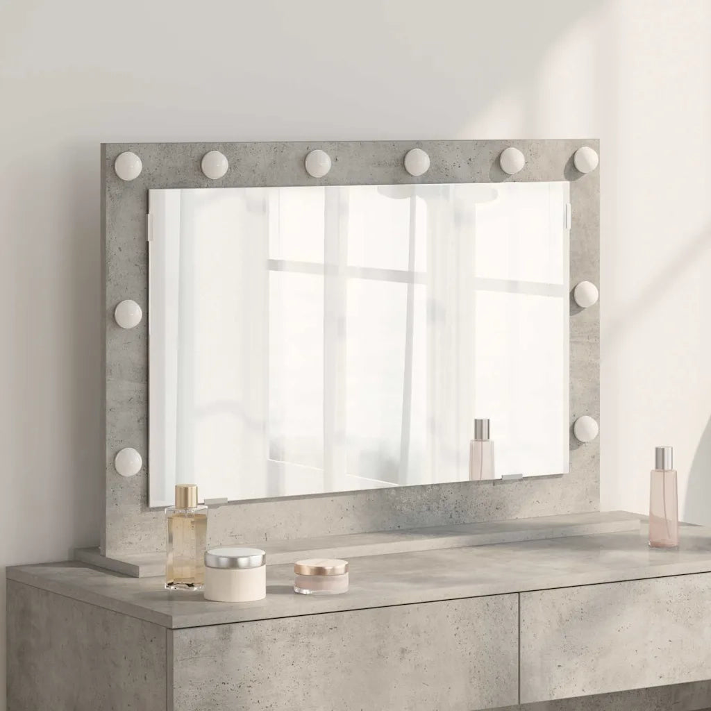 Specchio da Vanità Rettangolare Grigio cemento 80 x 55 x 18 cm 868296