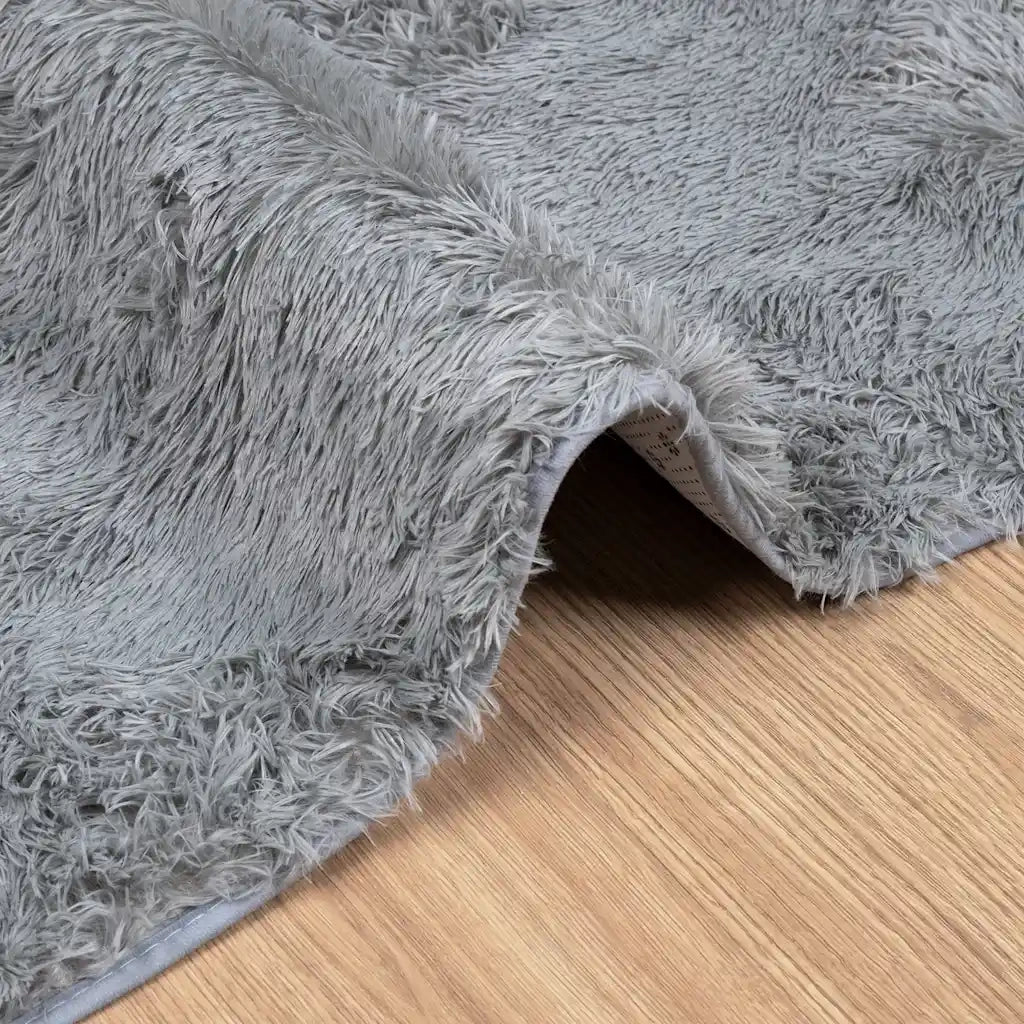 Tappeto Shaggy a Pelo Lungo NAVARRA Grigio Chiaro 60x100 cm 4102810