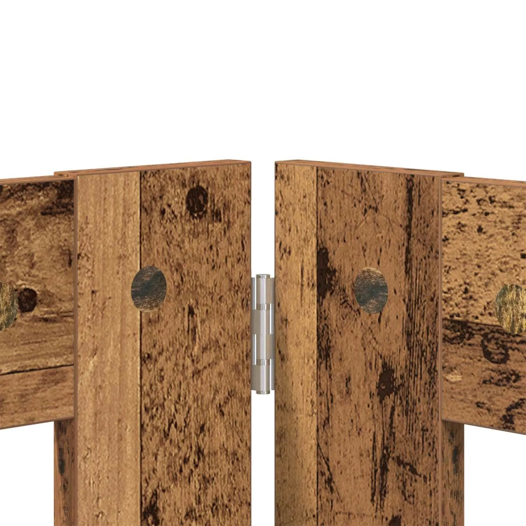 Cancello per cani con supporti 2 pz Legno antico 100 x 60 cm CFW9027788