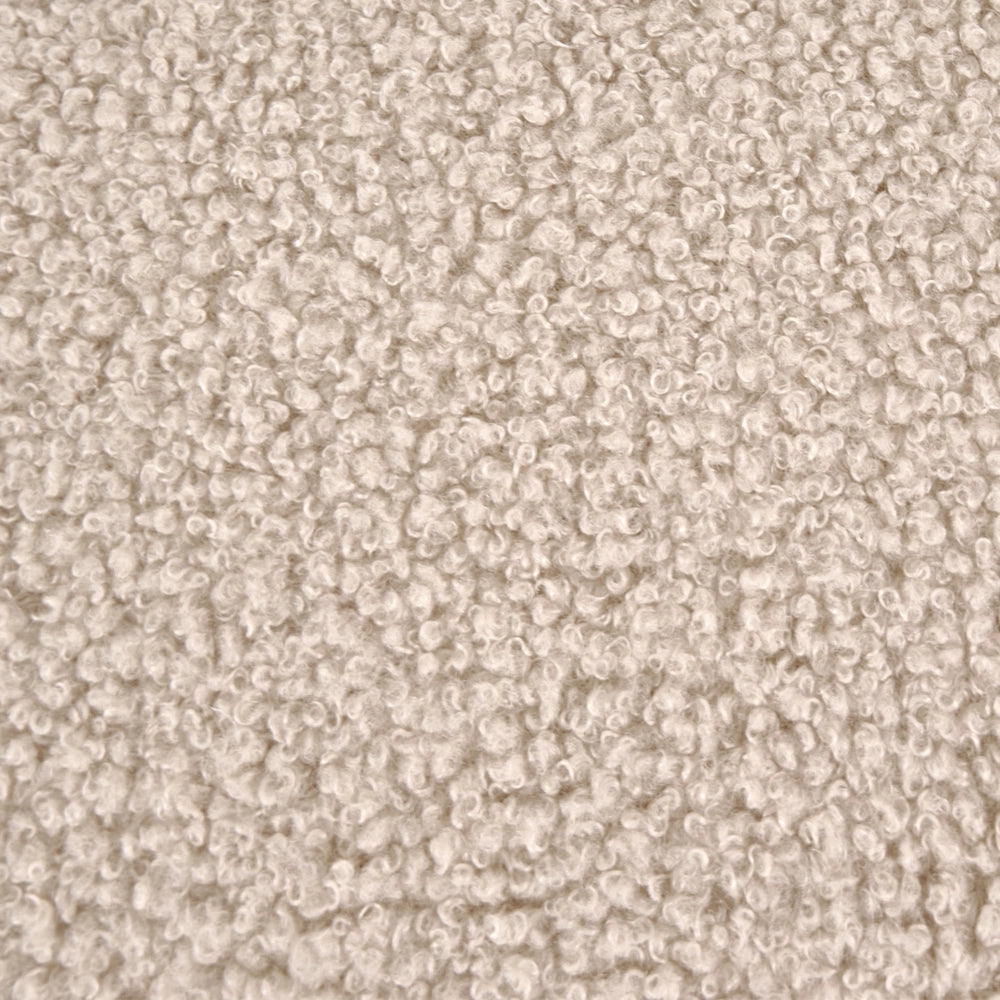Pouf rettangolare in tessuto bouclè beige stile moderno
