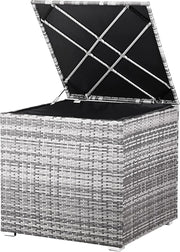 ® Baule da Giardino 318 L Impermeabile 75x75x70cm Contenitore Esterno Polyrattan Grigio