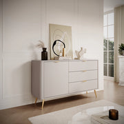 Madia Halilomo, Credenza 3 Cassetti, 138x38x81h cm Beige