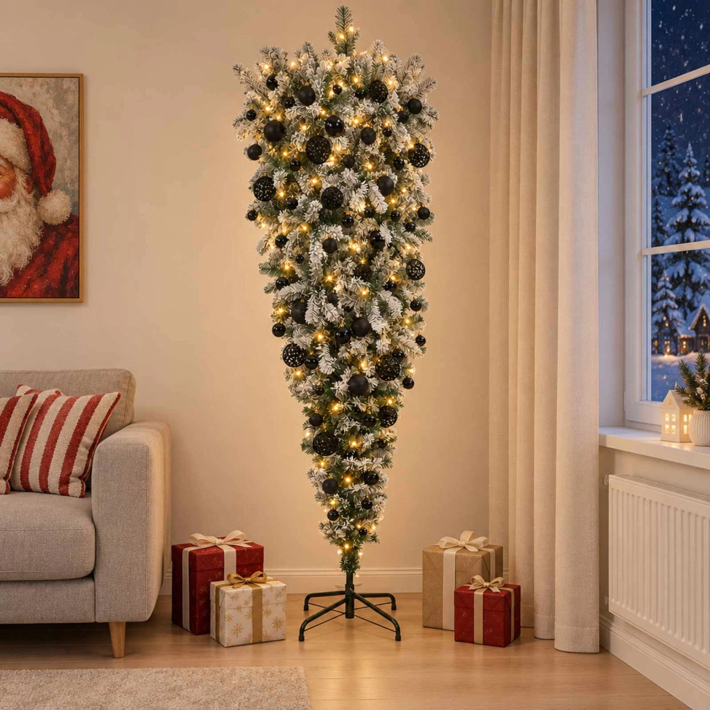Albero di Natale artificiale rovesciato con rami snodati 210 cm 3460853