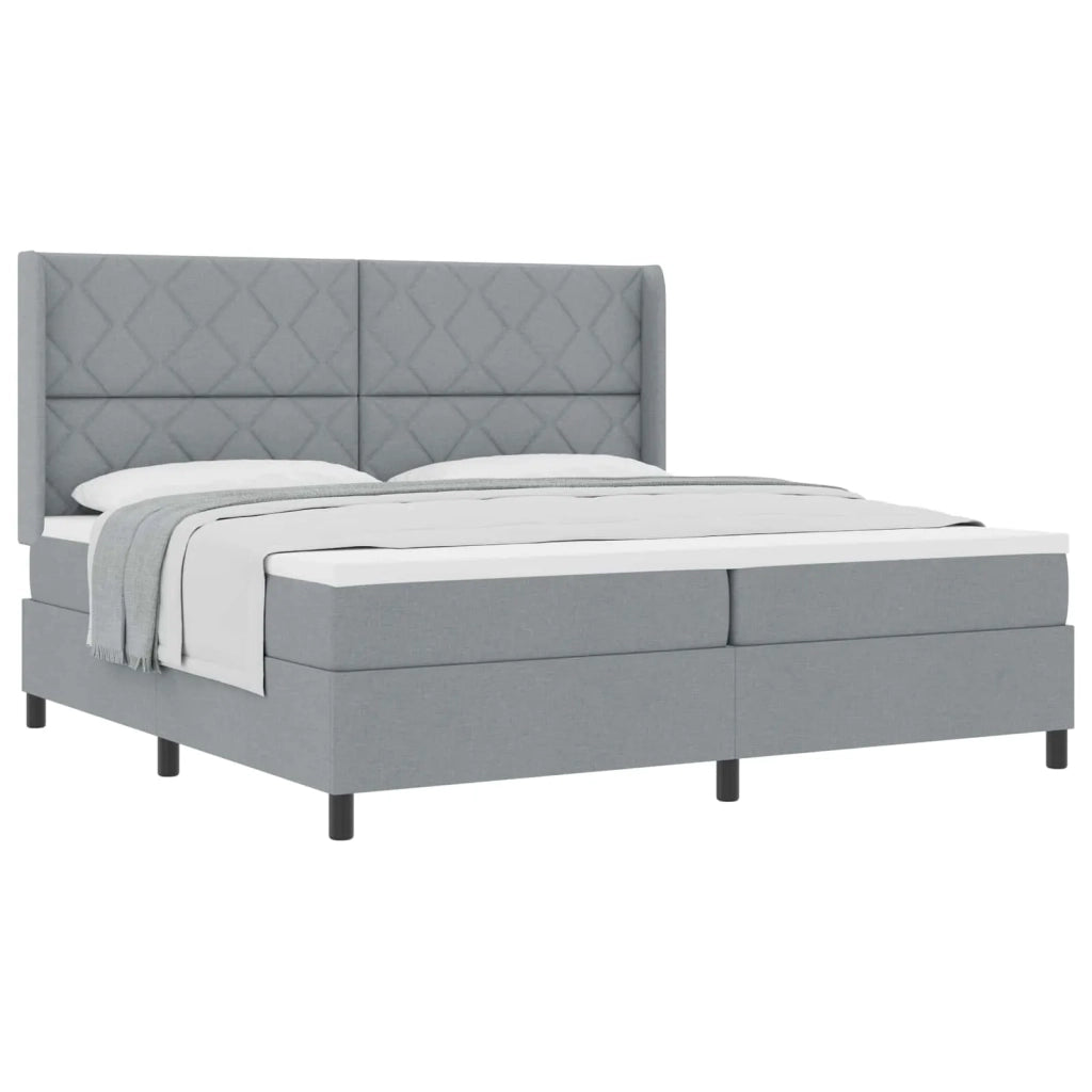 Letto a molle con materasso Grigio chiaro 200 x 200 cm Tessuto 3341728
